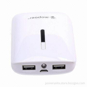 Popular 7,800mAh Portable Battery Charger with Dual-USB Output and 4 LEDs Power Indicator